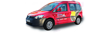 Der Volkswagen Caddy der Fahrschule Rosenboom in Westerholt